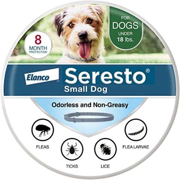 Seresto Small Dog Vet-Recommended Flea & Tick Treatment & Prevention Collar for Dogs Under 18 lbs. |