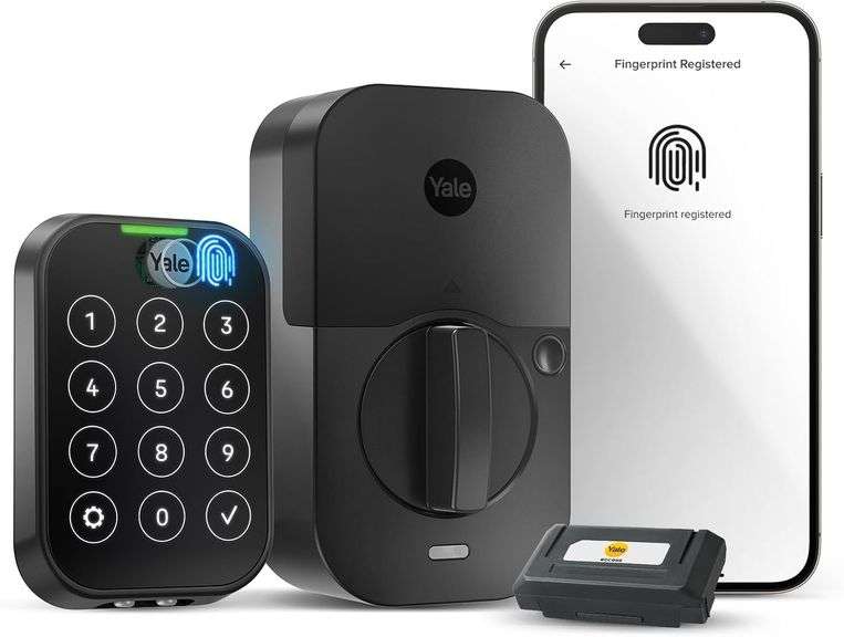 Yale Assure Lock 2 Touch Deadbolt, Black Suede Key-Free Smart Entry Door Lock with Wi-Fi Connected T