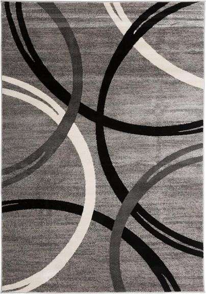 Rugshop Wavy Circles Design Area Rug, Fade-Resistant Carpet for Living Room, Dining Room, or Bedroom