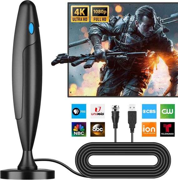 TV Antenna Indoor,Antenna for Smart TV for Long Range Reception and All Smart/Old TVs, HD Digital An