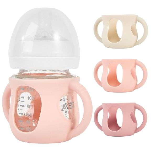 3 Pack Silicone Sleeves for Philips Avent Natural Glass Baby Bottles, Anti Breakage Baby Bottle Hold