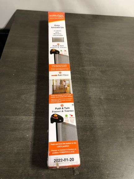 EasyBaby Retractable Baby Gate, 33" Tall, Extends up to 55'' Wide, Grey/Child Safety Baby Gates, Pet