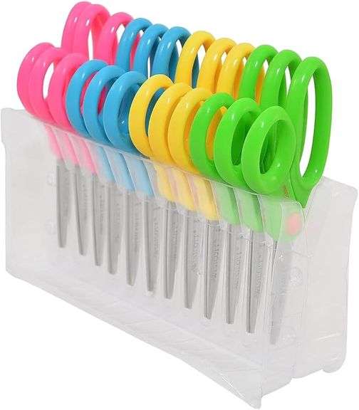 Westcott 14871 Kids Scissors with Antimicrobial Protection, 5-Inch Blunt, 12/Pack