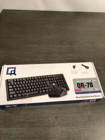 QR QR-70 Wired Keyboard and Optical Mouse Bundle