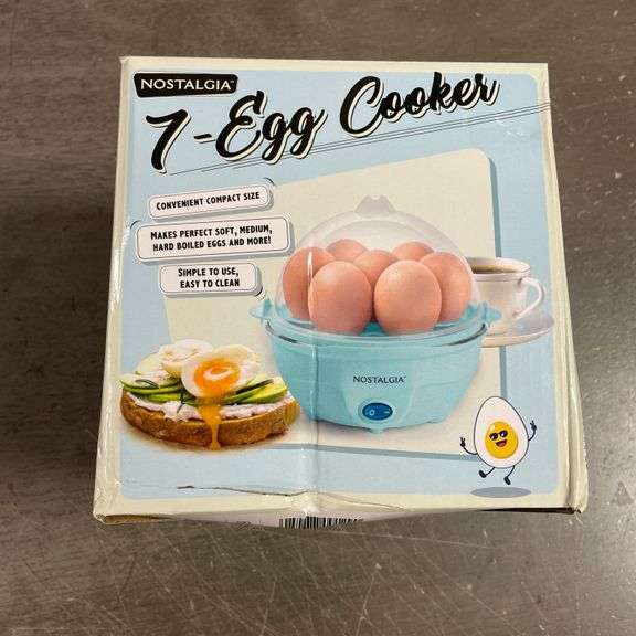 Nostalgia Retro Electric Large Hard-Boiled Egg Cooker, 7 Capacity,