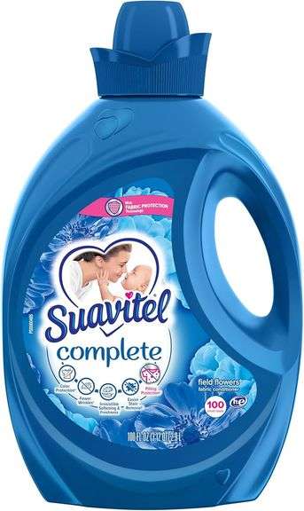 Suavitel Complete Liquid Fabric Conditioner 100 oz, Enough Liquid For 100 Small Loads