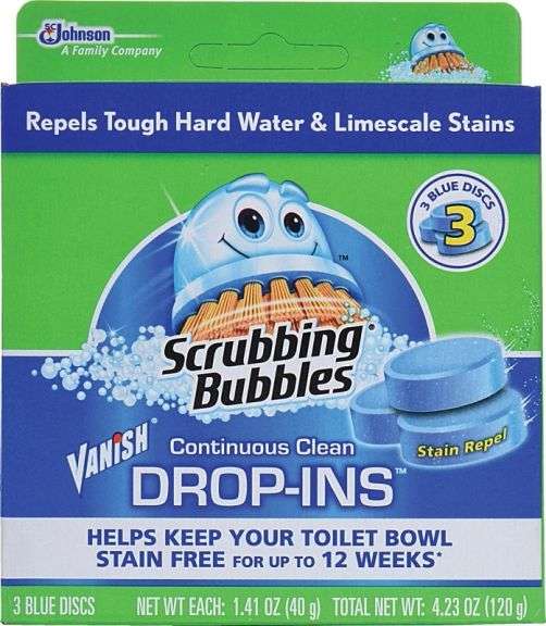 Vanish Drop-ins Automatic Toilet Bowl Cleaner, 3-pack, 4.23 Oz Each, Blue