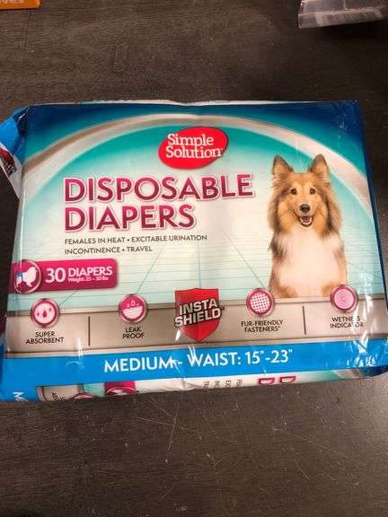 Simple Solution Disposable Dog Diapers, Female Dog Diapers, Puppy Potty Training, Incontinence and H