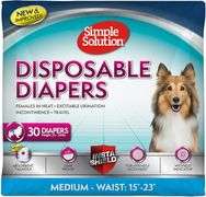 Simple Solution Disposable Dog Diapers, Female Dog Diapers, Puppy Potty Training, Incontinence and H