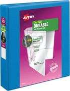 Avery Durable View 3 Ring Binder, 1-1/2 Inch Slant Rings, 1 Pool Blue Binder