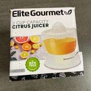 Elite Gourmet ETS-411 BPA-Free Electric Citrus Juicer Extractor  16 oz, White