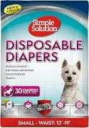 Simple Solution Disposable Dog Diapers for Female Dogs 12–19-Inch Waist, 30 Count