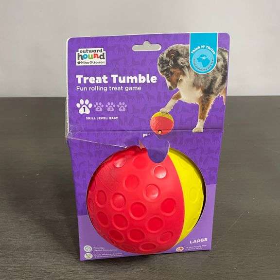 Outward Hound by Nina Ottosson Treat Tumble Interactive Puzzle Ball Dog Toy, Level 1 Beginner, Pink,