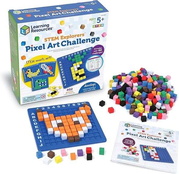 Learning Resources STEM Explorers Pixel Art Challenge - Math Puzzles