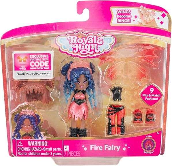 Royale High 3” Fire Fairy Fashion Doll - 1 Figure with 9 Fashion Accessories