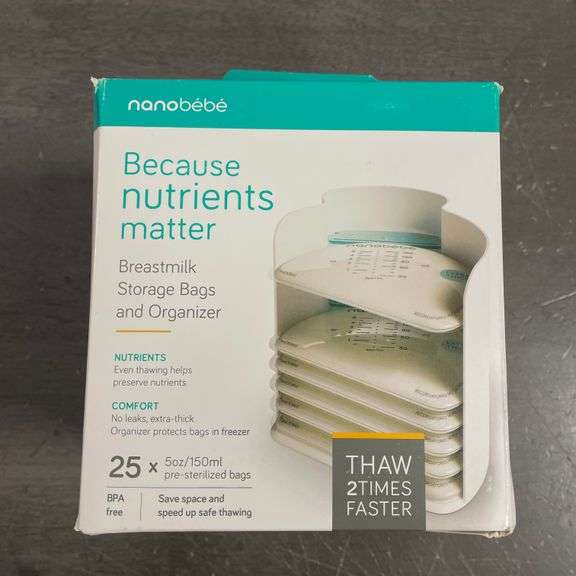 Nanobebe 25 Breastmilk Storage Bags & Organizer – Fast