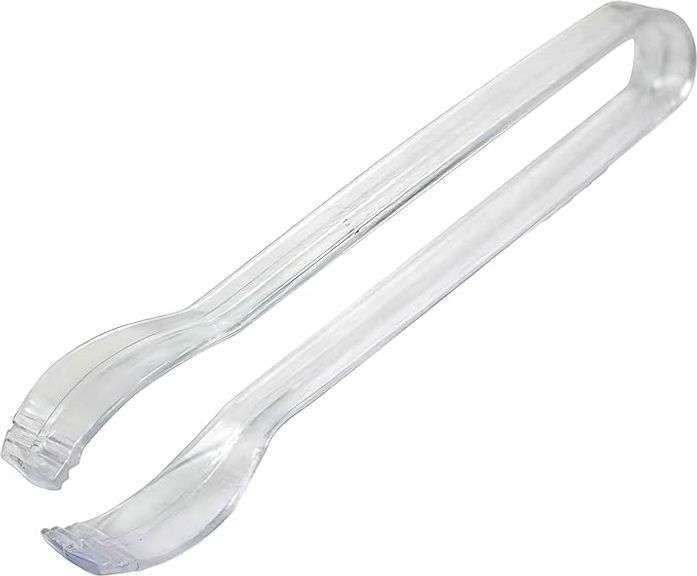 Tiny Tasters Clear Disposable Tongs (4.5"), Pack of 6 Small Plastic Tongs for Serving Mini Dishes & 