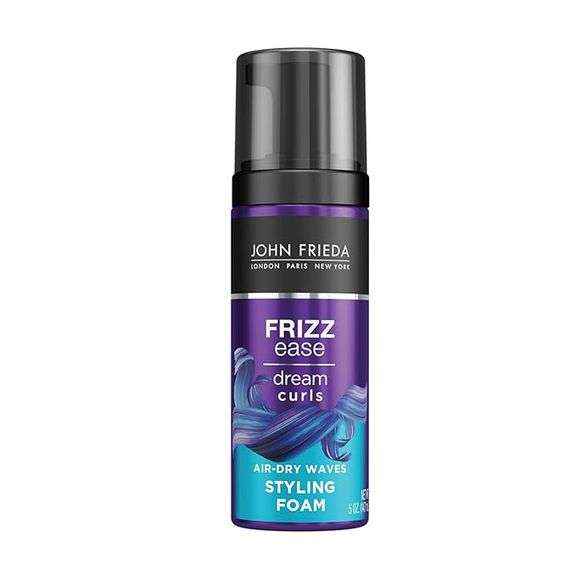 John Frieda Frizz Ease Dream Curls Air Dry Waves Styling Foam, Curl Defining Frizz Control for Curly