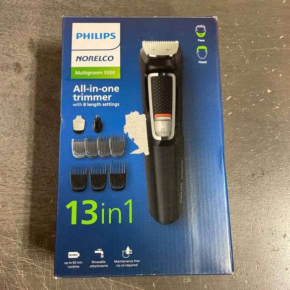 Norelco Philips Multi Groomer All-in-One Trimmer Series 3000-13 Piece Mens Grooming Kit