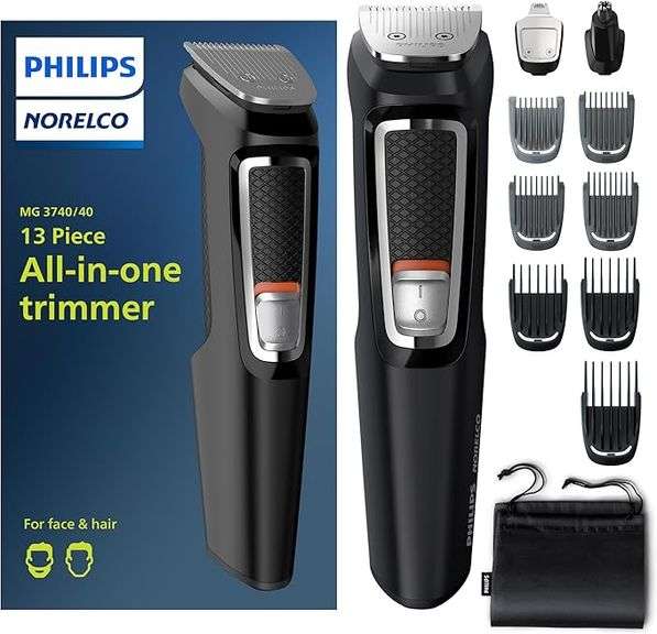 Norelco Philips Multi Groomer All-in-One Trimmer Series 3000-13 Piece Mens Grooming Kit