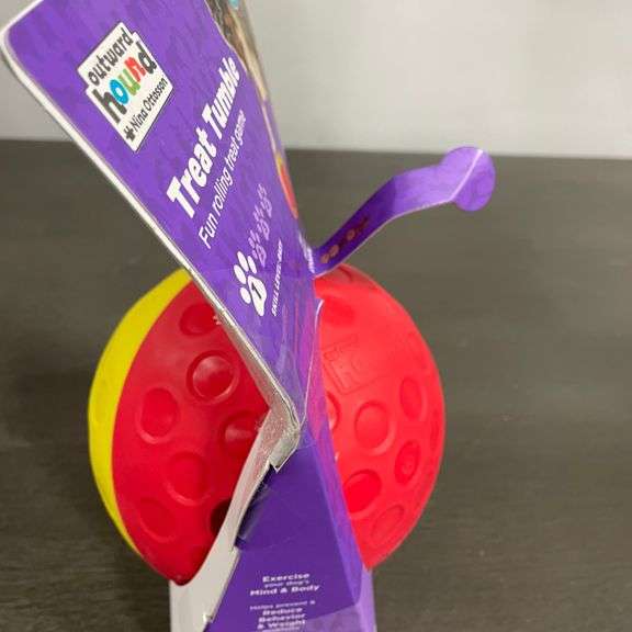 Outward Hound by Nina Ottosson Treat Tumble Interactive Puzzle Ball Dog Toy, Level 1 Beginner, Pink,