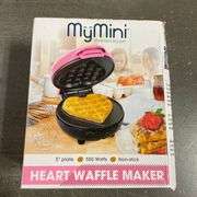 Nostalgia MyMini Heart Nonstick WaffleMaker (Pink) for MINIATURE 5" Heart-Shaped Waffles