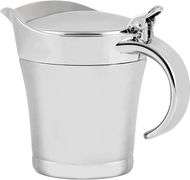 OVENTE Stainless Steel Gravy Boat with Hinged Lid, 14Oz Insulated Sauce Jug for Serving Cream, Salad