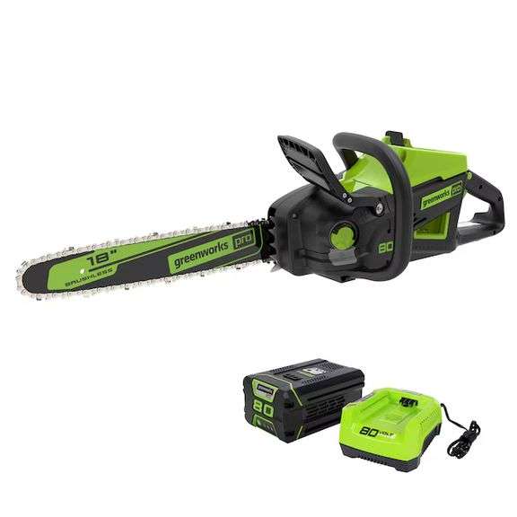 Greenworks Pro 80-volt max 18-in Battery 4 Ah Chainsaw