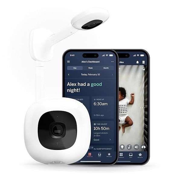 Nanit Pro Smart Baby Monitor & Wall Mount – 1080p Secure Wi-Fi Video Camera