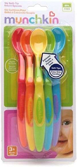 Munchkin 10062 Soft-Tip Infant Spoons 6 Count Assorted