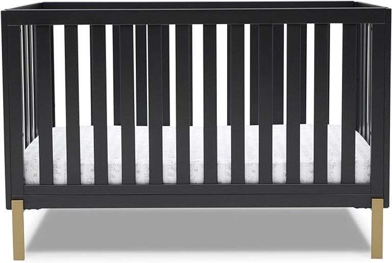 Delta Children Hendrix 4-in-1 Convertible Crib, Midnight Grey/Bronze