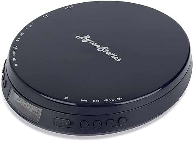 ByronStatics Portable CD Player, Personal Compact Disc Player with Anti-Skip/Anti-Shock, Headphone J