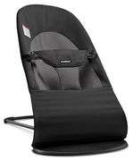 BabyBjörn Bouncer Balance Soft, Black/Dark Gray, Woven | 2-in-1 Adjustable Baby Bouncer Seat