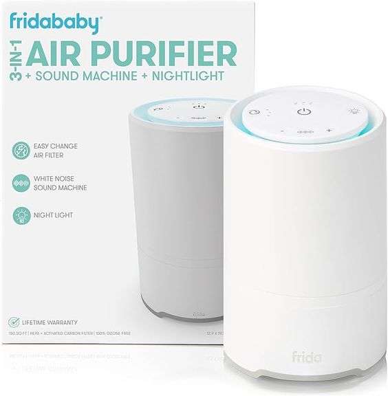 Frida Baby 3-in-1 Baby Air Purifier for Allergy Relief, Sound Machine for Sleeping + Nightlight