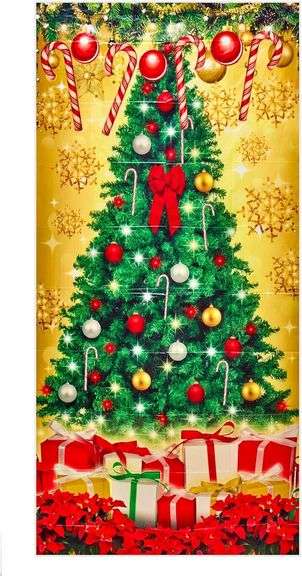 Rubies Printed Christmas Tree Holiday Door Cover for Themed Parties and Halloween