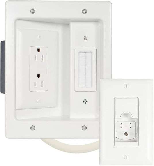 SANUS in-Wall TV Power and Cable Management Kit White