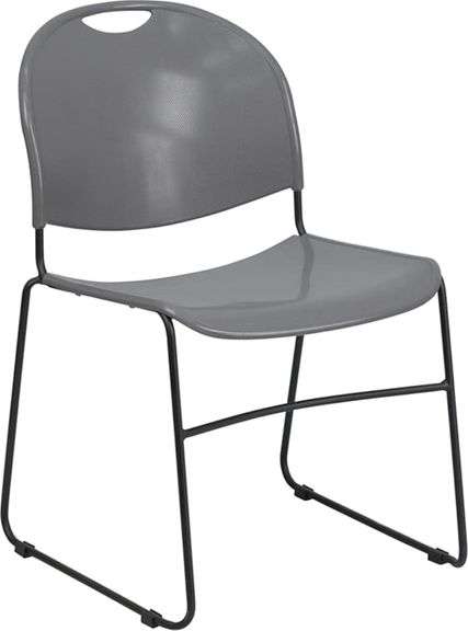 5 PCS Flash Furniture HERCULES Series 880 lb. Capacity Gray Ultra-Compact Stack Chair