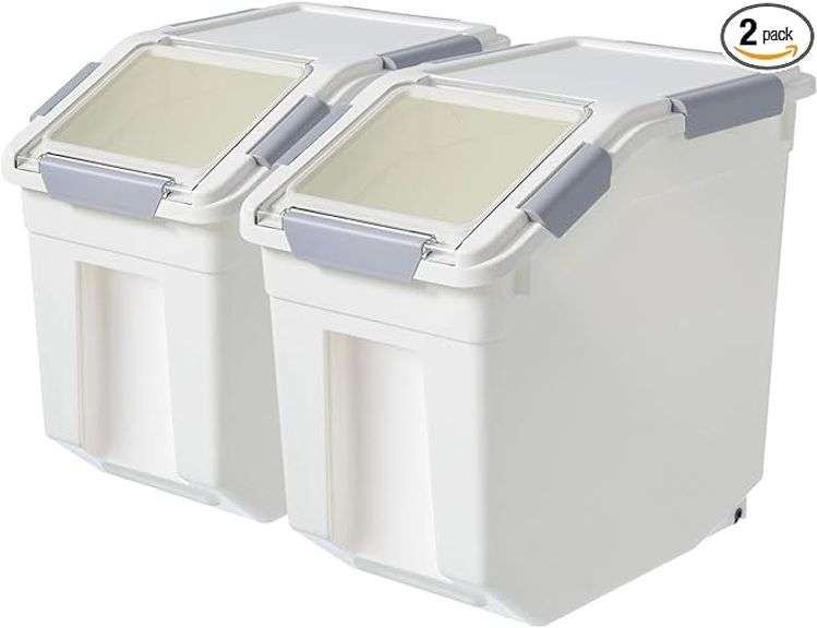 LISM 6 Pack Dog Food Storage Container with Scoop,Large Airtight Pet Dog Food Bin,Container