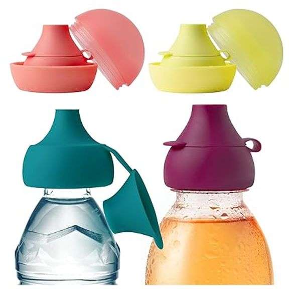 Boon Snug Sip Universal Water and Juice Silicone Bottle Toppers - Soft Spout Conversion Caps