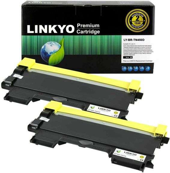 2-Pack LINKYO, LY-BR-TN450D for TN450 TN-450 TN420 High Yield Toner BLK