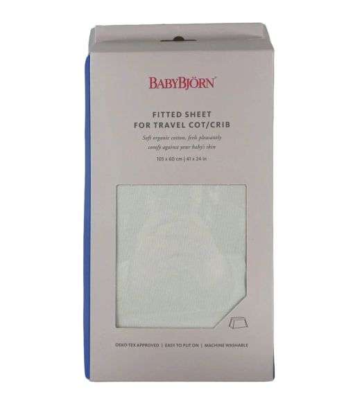 BabyBjorn Travel Crib Fitted Sheet, Natural White