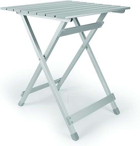 Camco Large Aluminum Side Table | Features Easy Setup & Supports Up to 110lbs