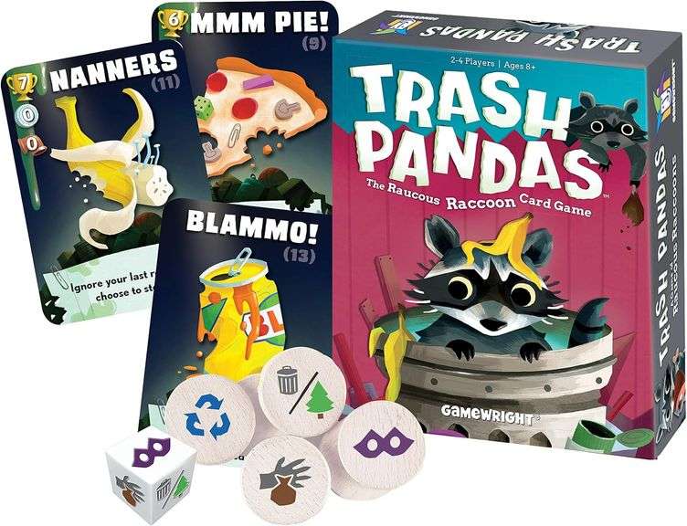 Gamewright - Trash Pandas - The Raucous Raccoon Push-Your-Luck Card Game, Ages 8+, 2-4 Players