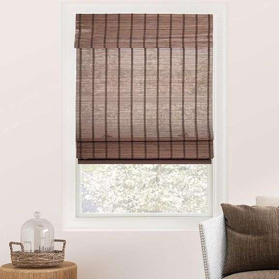 CHICOLOGY Bamboo Roman Shades - Designer Eco-Friendly Light Filtering Window Blinds