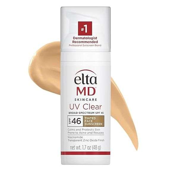 EltaMD UV Clear Tinted Face Sunscreen, SPF 46 Oil- Free with Zinc Oxide