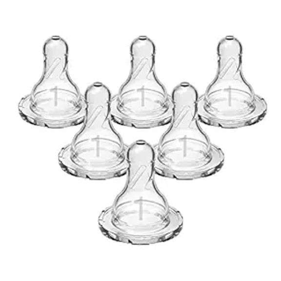 Dr. Brown’s Natural Flow Level 1 Narrow Baby Bottle Silicone Nipple, Slow Flow, 0m+