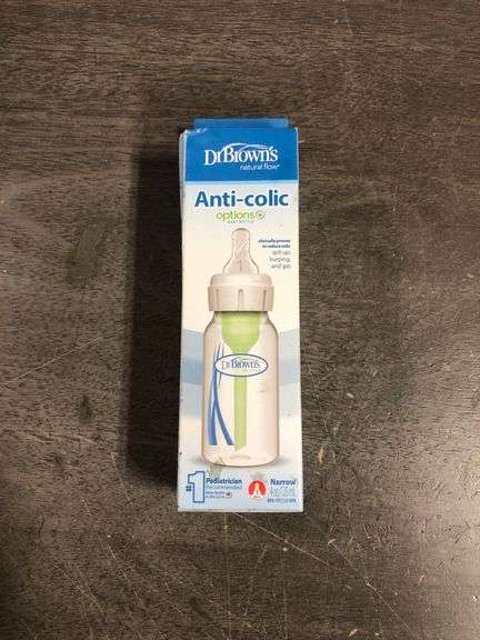Dr. Brown's Natural Flow Anti-Colic Options+ Narrow Glass Baby Bottle, 4 oz/120 mL