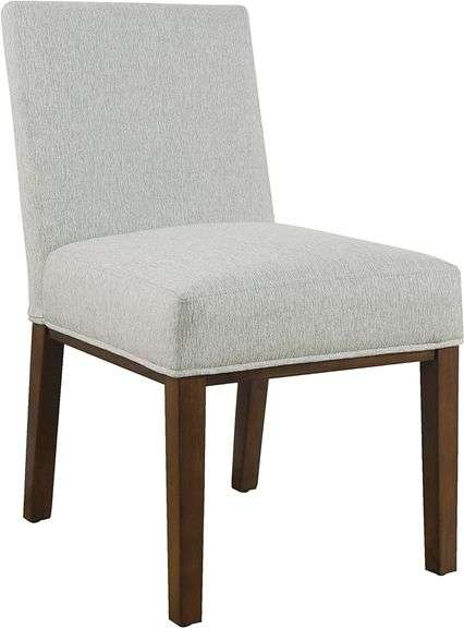 HomePop Kolbe Upholstered Dining Chair - Sustainable Gray Woven, 19.5" Seat Height, Ideal for 29-31 