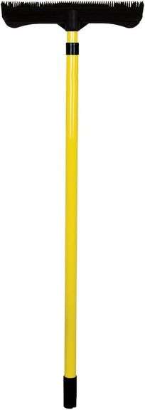 FURemover Original Pet Hair Rubber Broom with Squeegee, with 58" Telescopic Handle for Carpet