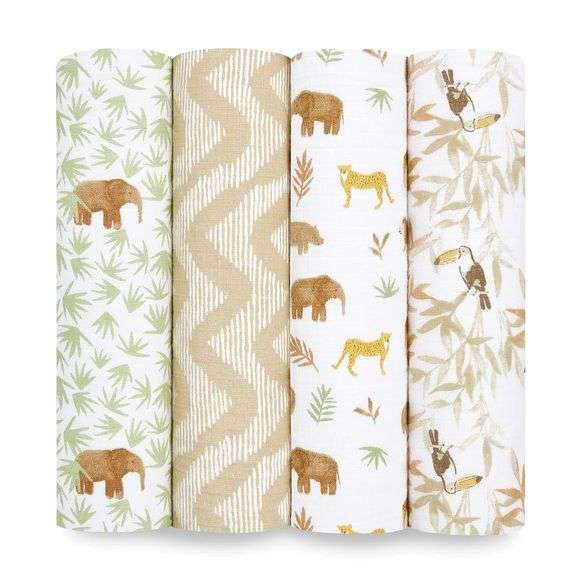 aden + anais Essentials Muslin Swaddle Blankets for Baby Girls and Boys